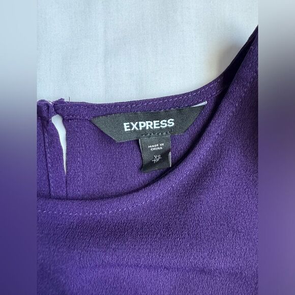Express Purple Long Sleeve Peplum Blouse – Size Extra Small - Picture 3 of 4